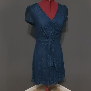 Blue Lace Short Dress As U Wish